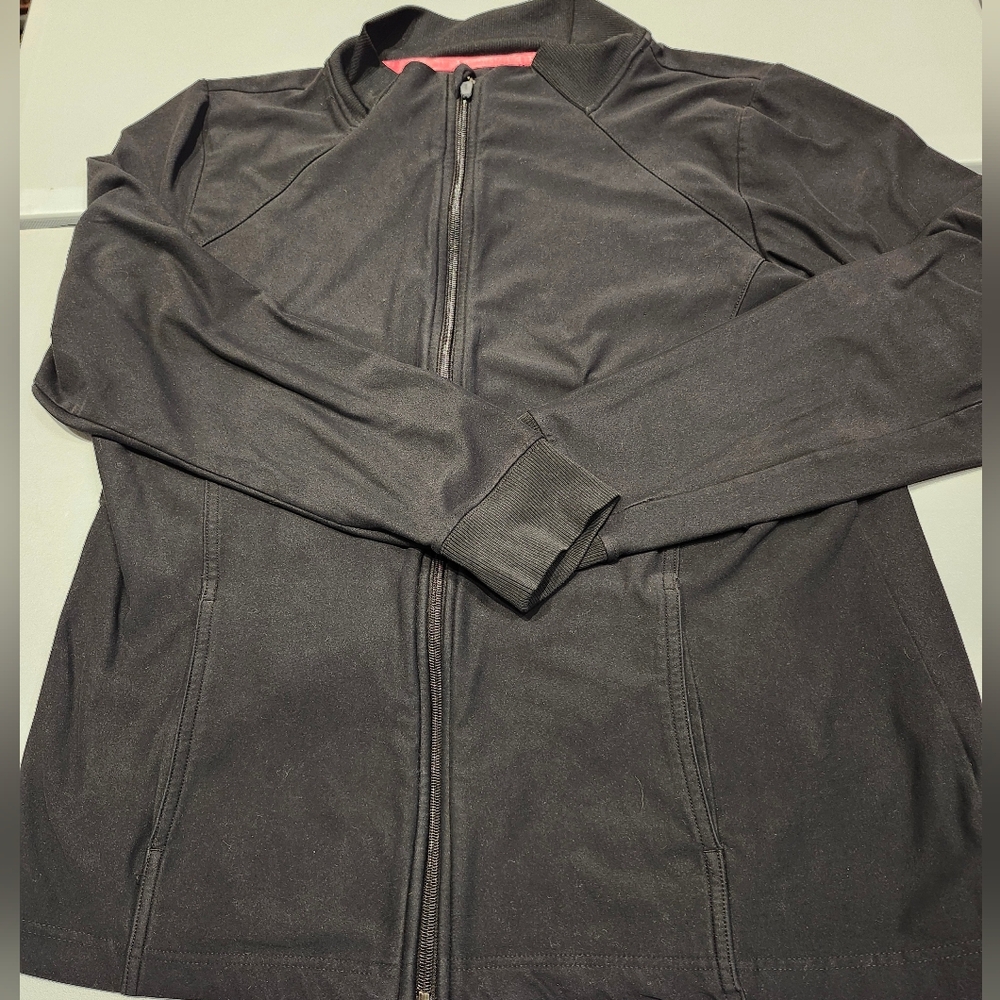 Womens Sz XL Gap Body Black Zip Up Jacket with Pockets, Very Gently Worn